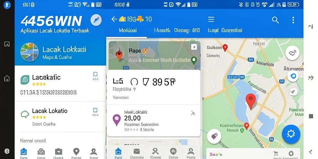 Tampilan antarmuka aplikasi 456WIN dengan fitur lacak lokasi.