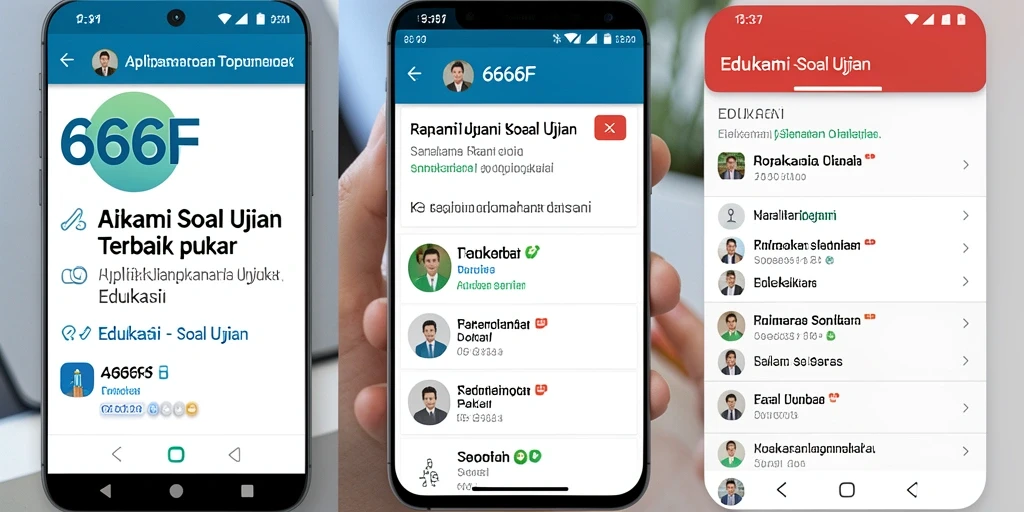Tampilan antarmuka aplikasi 666F dengan fitur Soal Ujian.