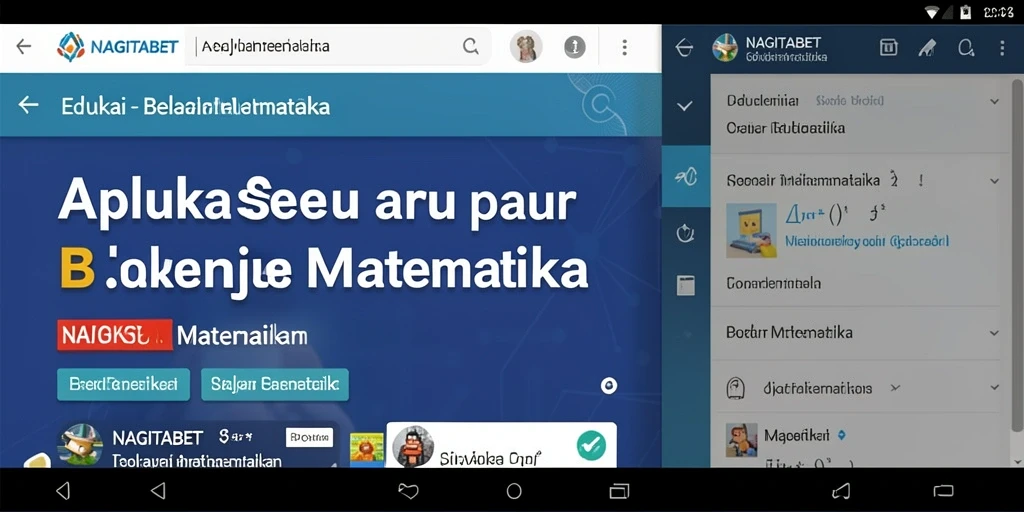 Tampilan antarmuka NAGITABET yang ramah pengguna untuk Belajar Matematika.