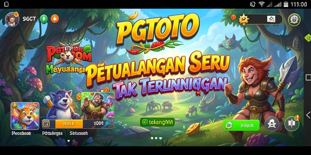 Screenshot PGTOTO menampilkan petualangan seru di dunia yang kaya akan detail.