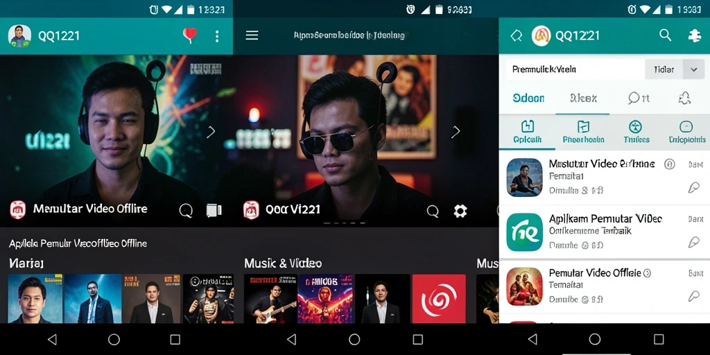 Tampilan antarmuka aplikasi Pemutar Video Offline QQ1221 yang menarik.