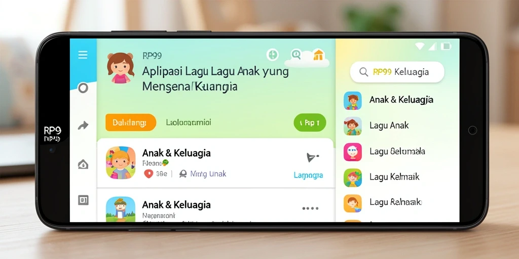 Tampilan antarmuka RP99 yang ceria dan interaktif untuk anak-anak.
