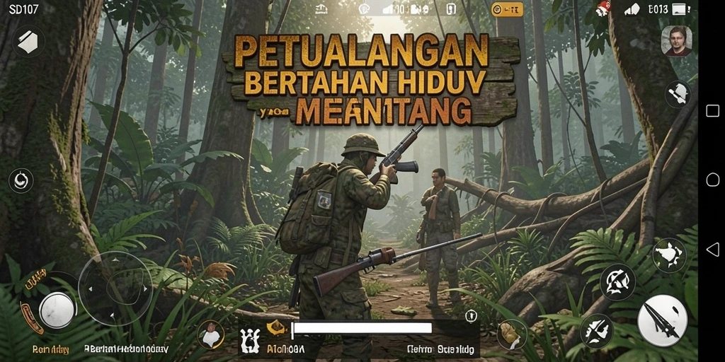 Tampilan antarmuka permainan SD107 saat bertahan hidup.